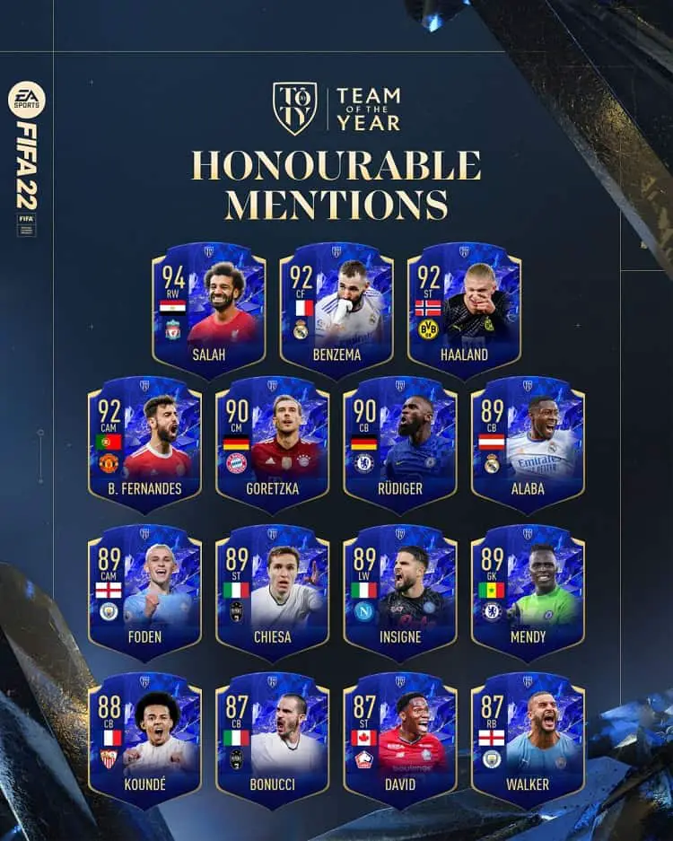 Honourable mentions fifa 22 menzioni d onore