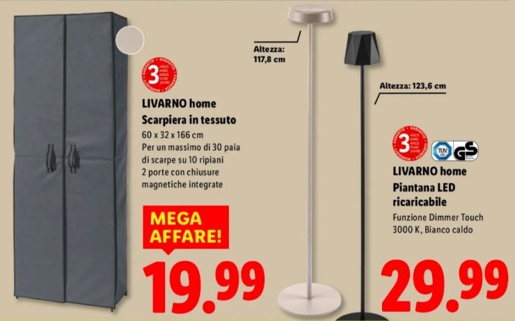 lidl piantana scarpiera volantino